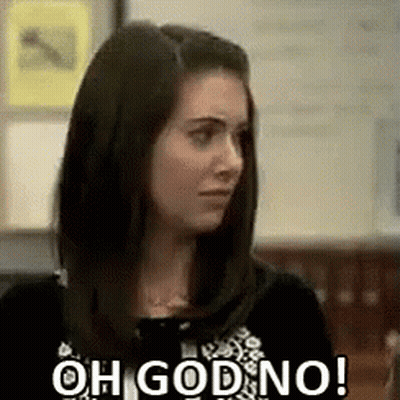 Woman Making Funny Face Saying Oh God No GIF