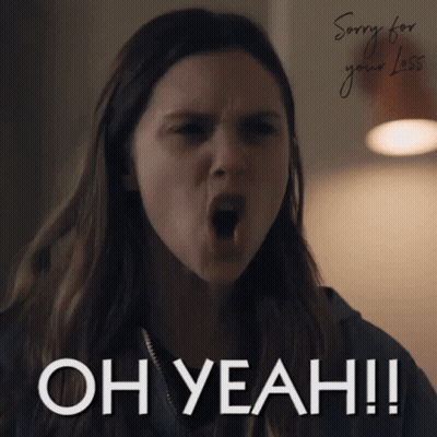 Woman Making Funny Face Saying Oh Yeah
