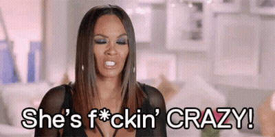 Woman Making Funny Face Saying She's F*cking Crazy GIF