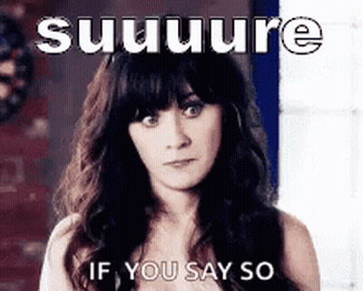 Woman Making Funny Face Saying Sure GIF