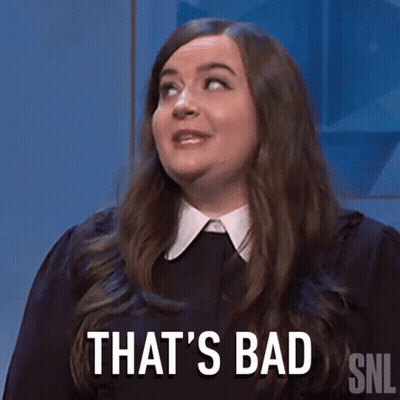 Woman Making Funny Face Saying That's Bad GIF