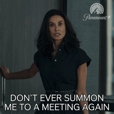 Woman Making Funny Face Saying This Meeting Is Over GIF