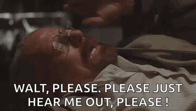 Woman Making Funny Face Saying Walt Please Just Hear Me Out GIF