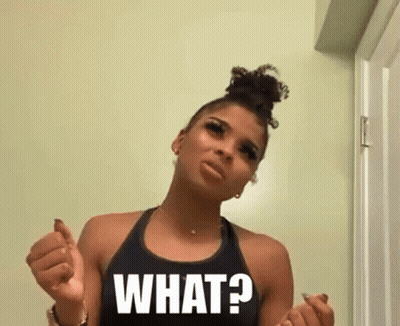 Woman Making Funny Face Saying What GIF