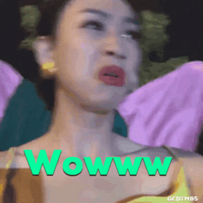Woman Making Funny Face Saying Woww GIF