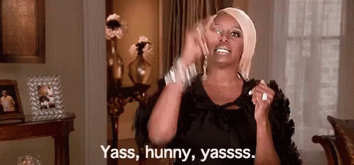 Woman Making Funny Face Saying Yass Hunny GIF