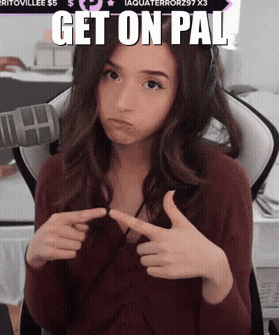 Woman Making Funny Face Says Get On Pal GIF