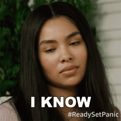 Woman Making Funny Face Says I Know #Readysetpanic GIF
