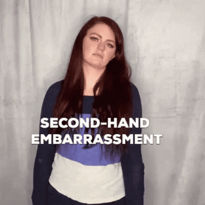 Woman Making Funny Face Second Hand Embarrassment