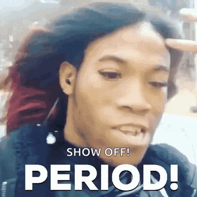Woman Making Funny Face Show Off GIF