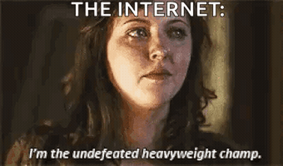 Woman Making Funny Face The Internet I'm The Undefeated Heavyweight Champ GIF