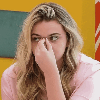 Woman Making Funny Face With Periodt GIF