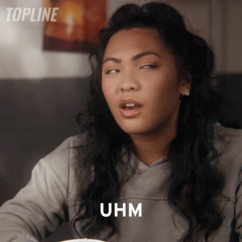 Woman Making Funny Face With Uhm GIF
