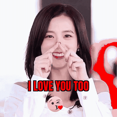 Woman Making Heart With Fingers Saying I Love You Too GIF