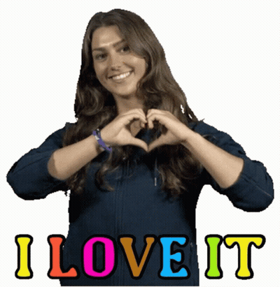 Woman Making Heart With Hands Saying I Love It GIF
