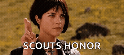 Woman Making Peace Sign Scouts Honor GIF