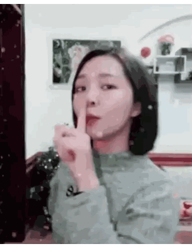 Woman Making Shhh Sign Sticker