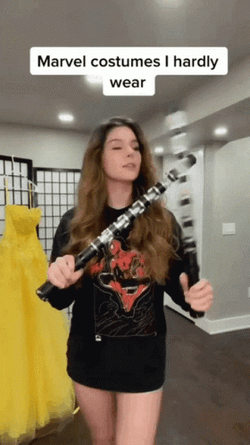 Woman Marvel Costume Transition  GIF