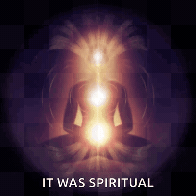 Woman Meditating On Rock Near River GIF