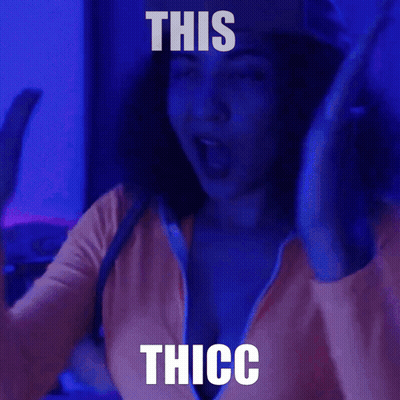 Woman Mouth Open Saying Thicc GIF
