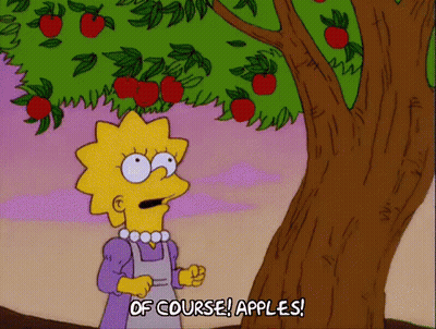 Woman Next To Apple Tree Says Of Course Apples GIF
