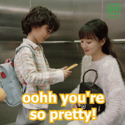 Woman Next To Boy Saying Oohh You're So Pretty GIF