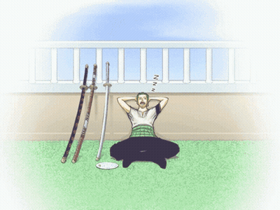 Woman Next To Man Lying With Two Swords GIF