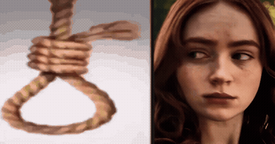 Woman Next To Rope Noose GIF