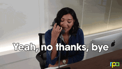 Woman No Thanks Bye Hang Up Phone  GIF