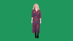 Woman On A Green Screen Taking A Bow GIF