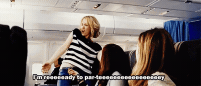 Woman on Airplane Says I'm Ready to Par-T