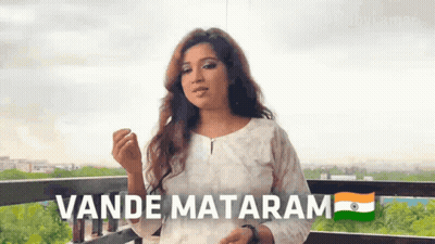 Woman On Balcony Vande Mataram GIF