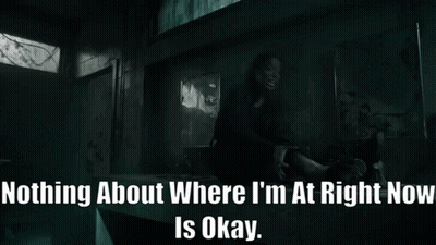 Woman On Bench In Dark Room Nothing About Where I'm At Right Now GIF