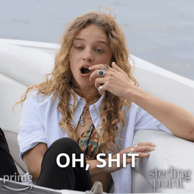 Woman On Boat Saying Oh Shit Sterling Point GIF