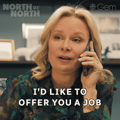 Woman On Cell Phone I'd Like To Offer You A Job GIF