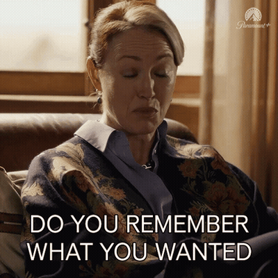 Woman On Couch Saying Do You Remember What You Wanted GIF