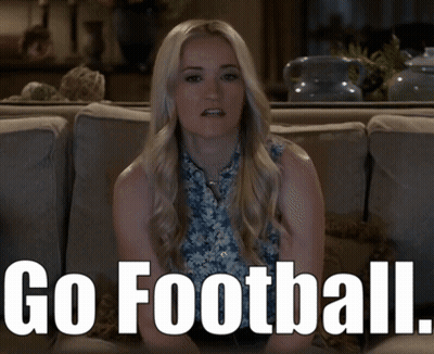Woman On Couch Saying Go Football GIF