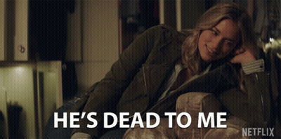 Woman On Couch Saying He's Dead To Me GIF