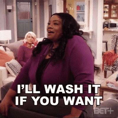 Woman On Couch Saying I'll Wash It If You Want GIF