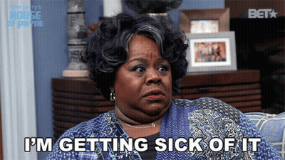Woman On Couch Saying I'm Getting Sick Of It GIF