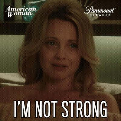 Woman On Couch Saying I'm Not Strong GIF