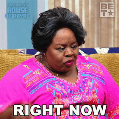 Woman On Couch Saying Right Now GIF