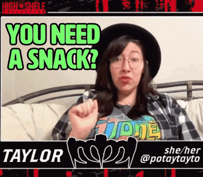 Woman On Couch Saying You Need A Snack GIF