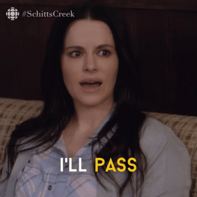 Woman On Couch Says I'll Pass GIF