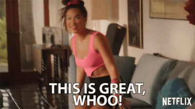 Woman on Couch Says This Is Great Whoo Netflix