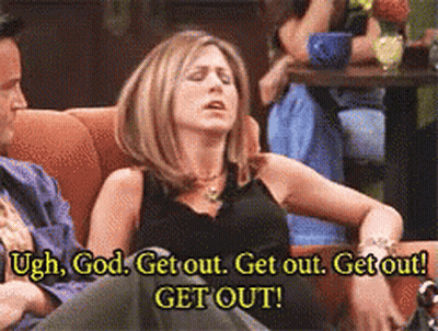 Woman On Couch With Man Says Ugh God Get Out GIF
