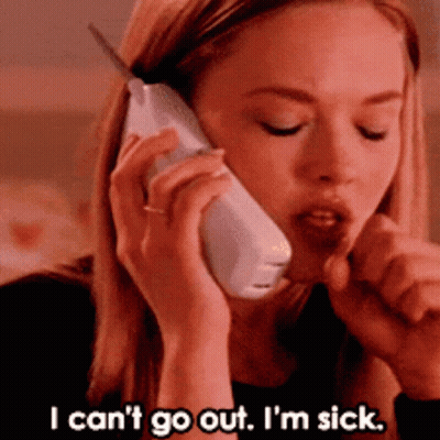 Woman On Phone I Can't Go Out I'm Sick GIF