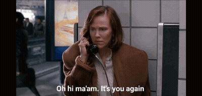 Woman On Phone Saying Oh Hi Ma'am It's You Again GIF