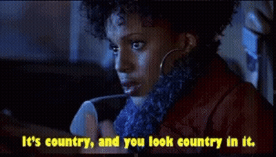 Woman On Phone Says It's Country And You Look Country In It GIF