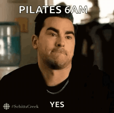 Woman On Pilates Machine Saying When You Try Pilates For The First Time Thank Goodness GIF